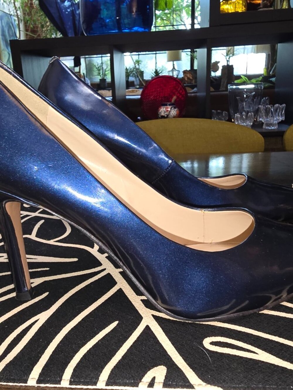 Nine West Flax Pumps:  Beautiful Blue Metallic Patent